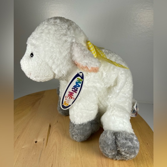 🆕Mary Meyer “Lucy Lamb” Flip flops plush lamb Easter stuffed toy NWT 11” white - Picture 4 of 13